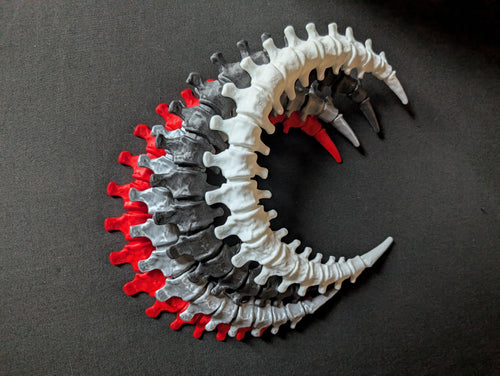 Spinal Moon Wall Art – Bone Crescent Skeleton Moon Decor