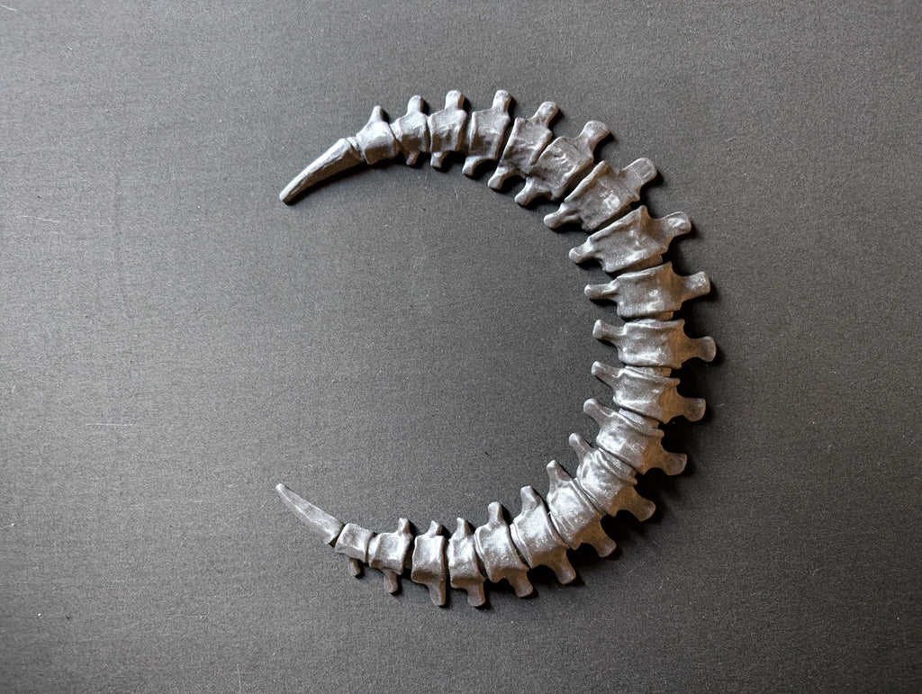 Spinal Moon Wall Art – Bone Crescent Skeleton Moon Decor