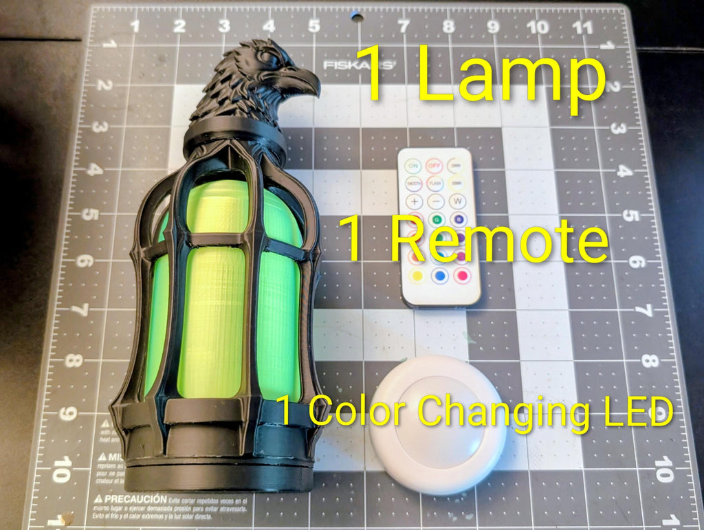 Large Raven Potion Light - Gothic RGB Color Changing Lantern