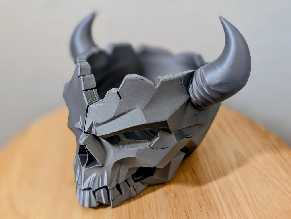 Horned Skull Desk Organizer - Gothic Catchall