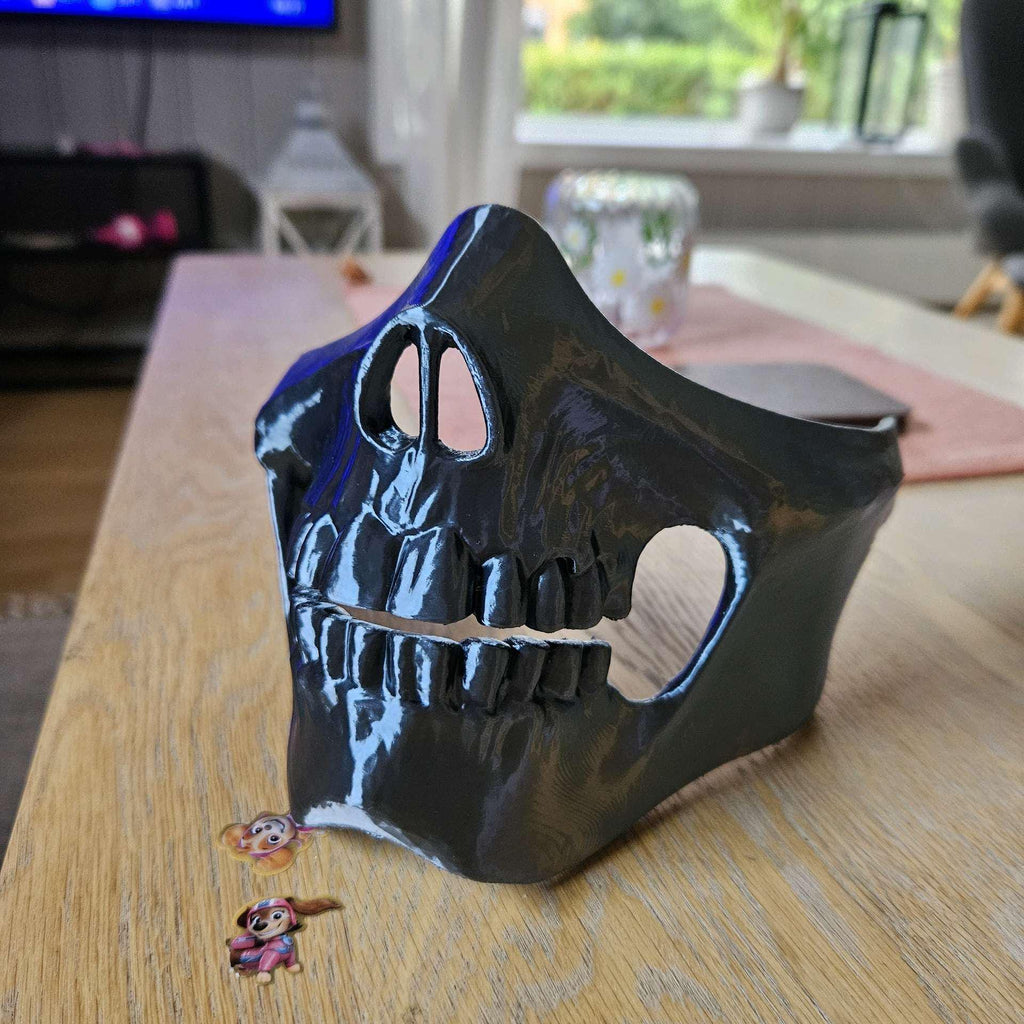 Skull Half Face Mask – Dark Fantasy Reaper Costume