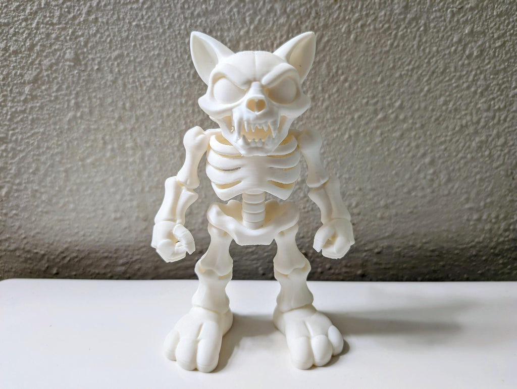 PsychoCat (Skelly) - Customizable Skeleton Cat Desk Sculpture - Collectible Figure