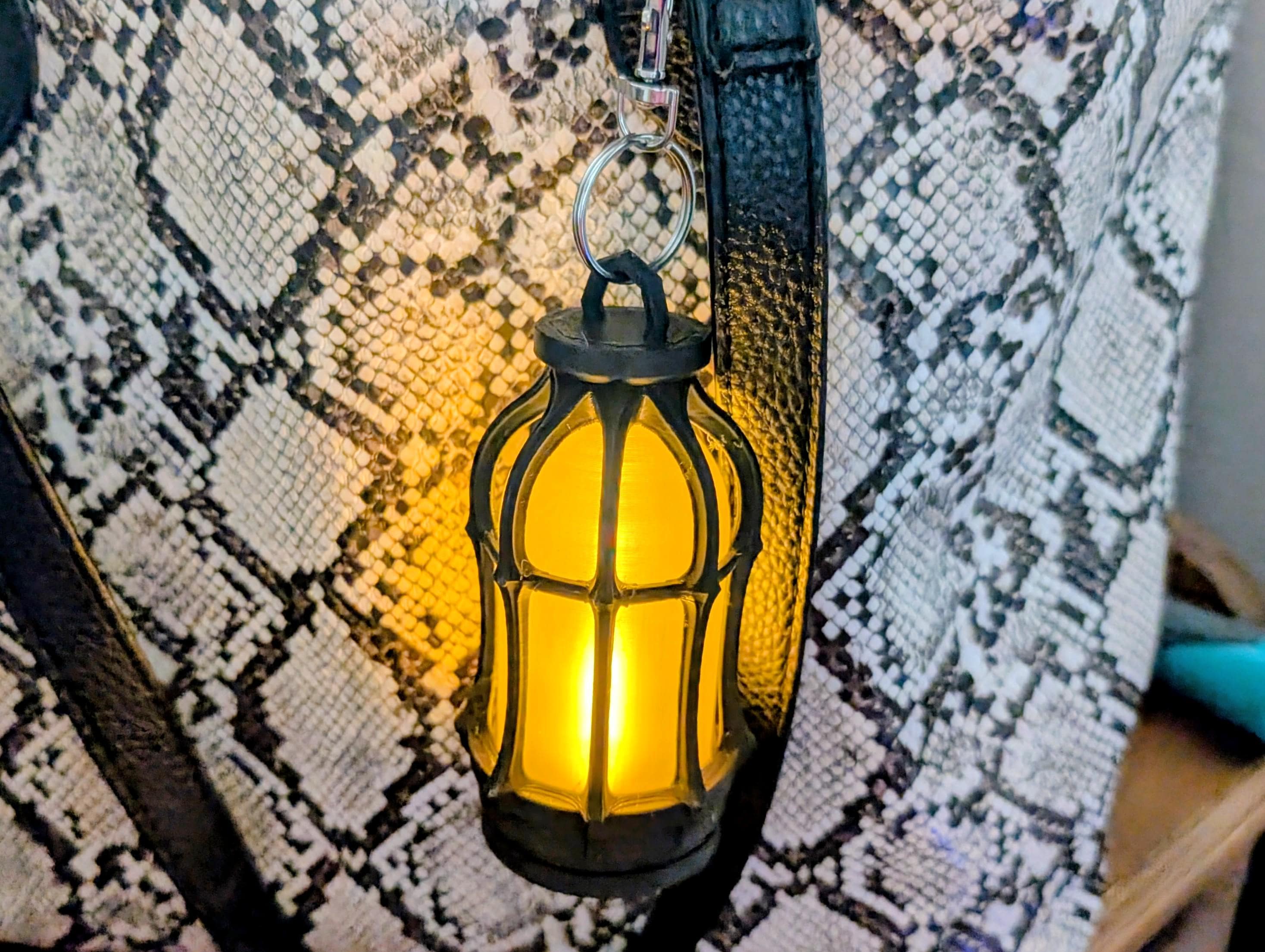 LED Tea Light Gothic Lantern Keychain - Purse and Bag Accessory