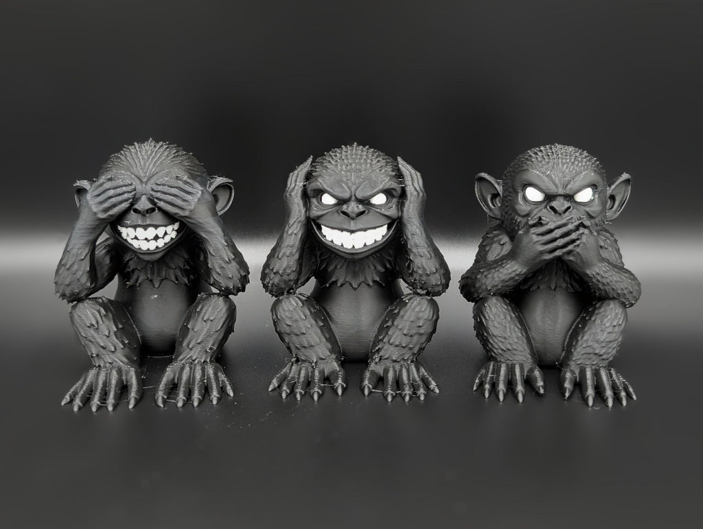 Three Wise Monkeys Dark Decor Set