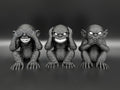 Three Wise Monkeys Dark Decor Set