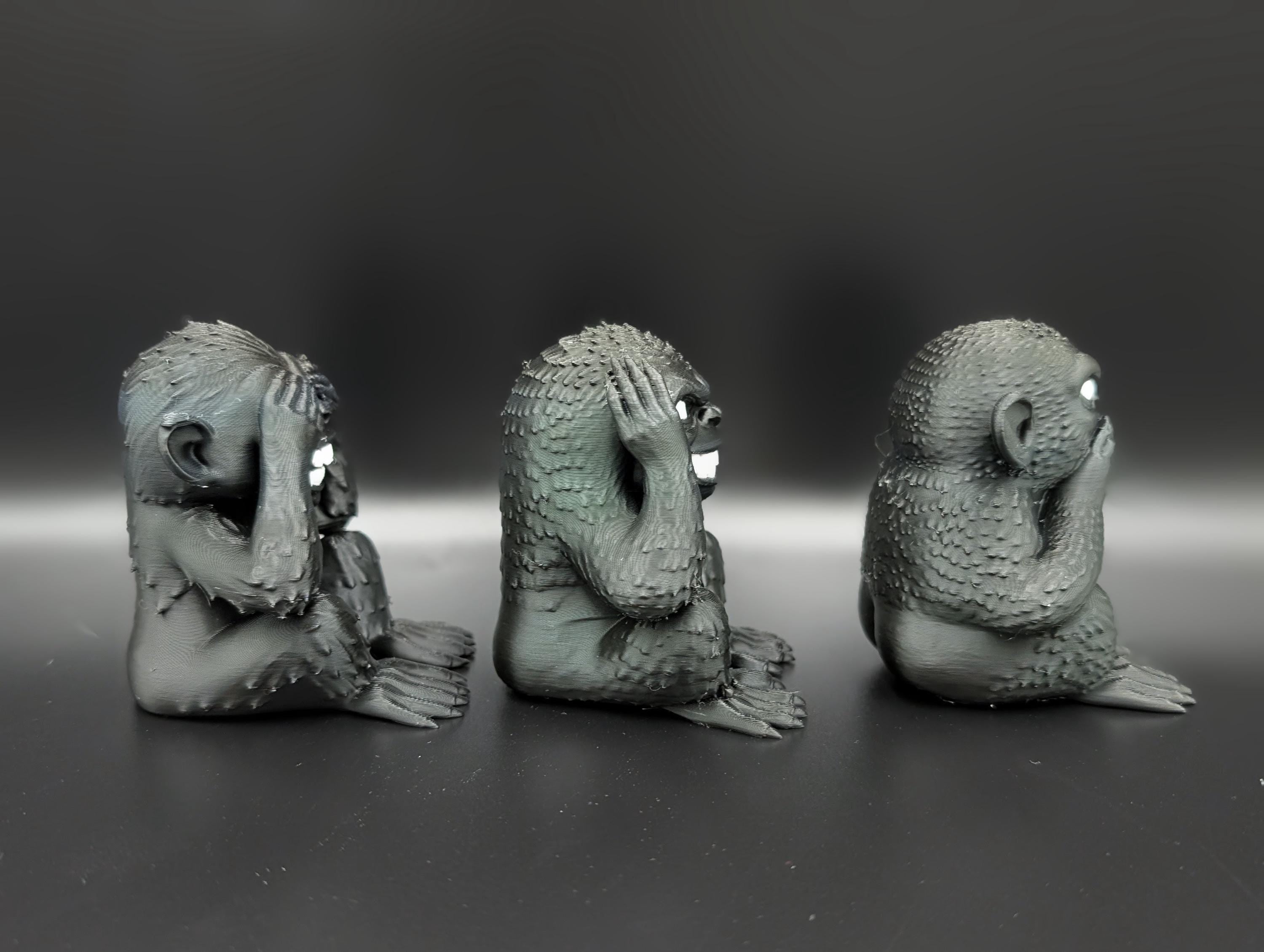 Three Wise Monkeys Dark Decor Set